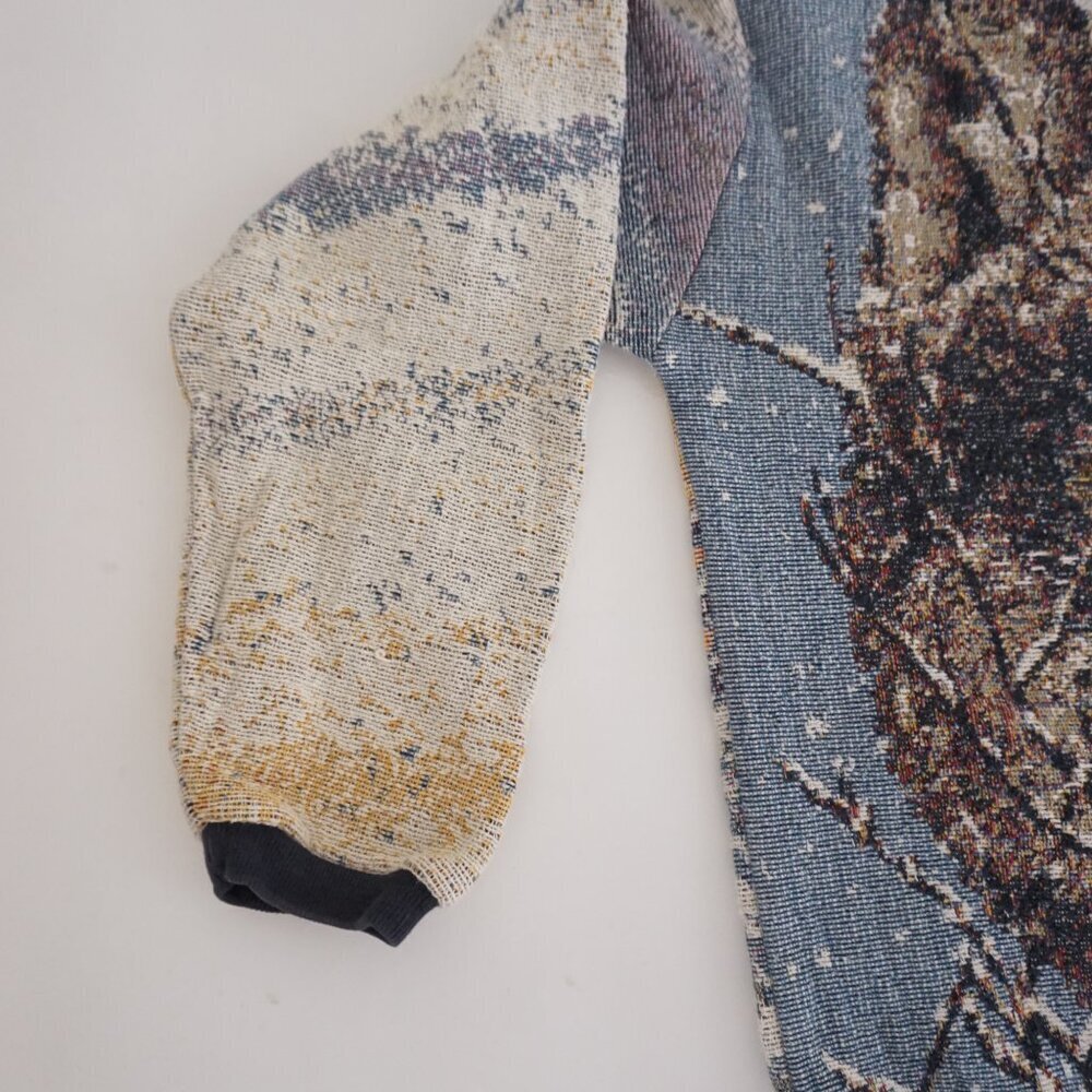 Vintage Sugar Street Weavers Rare Wolf Tapestry Sweater Pullover Adult XL - Picture 8 of 10